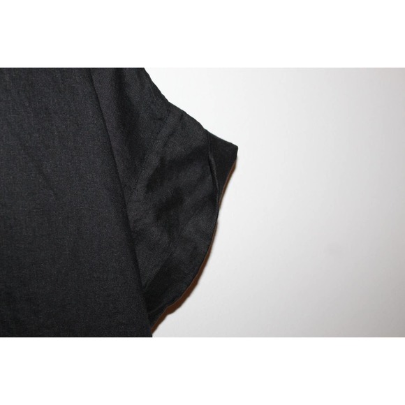 Lauren Ralph Lauren Linen Short Sleeve Button Up Shirt Black Plus Size 3X H13997 - Picture 4 of 9